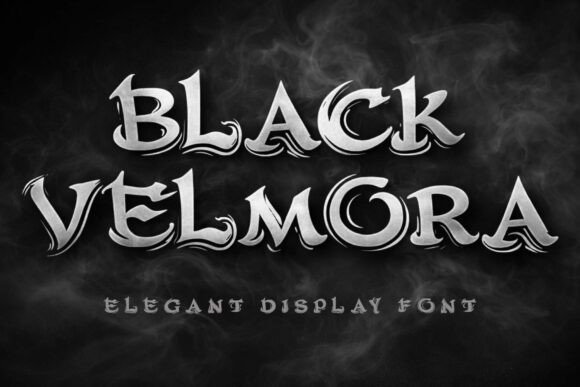 Black Velmora Elegant Display Font for Dark Mystery Designs