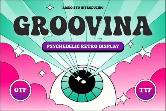 Groovina: A Psychedelic Retro Display Font for Bold Branding