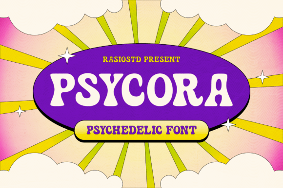 Psycora: A Psychedelic Display Font for Retro Branding