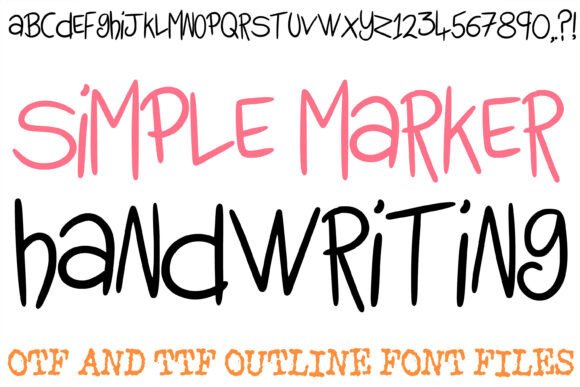 Simple Marker Handwriting Font for Crafts and Labels