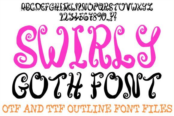 Swirly Goth Typeface for Dark, Whimsical Web Design